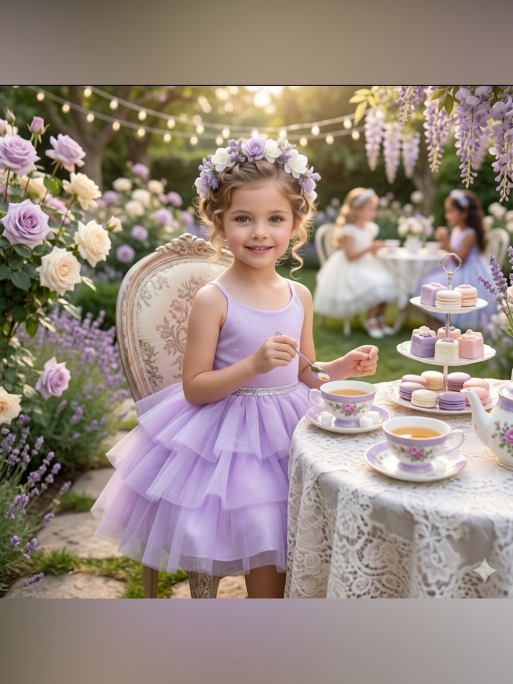Cat & Jack Sparkle Lavender Dress with Tulle Size 4/5